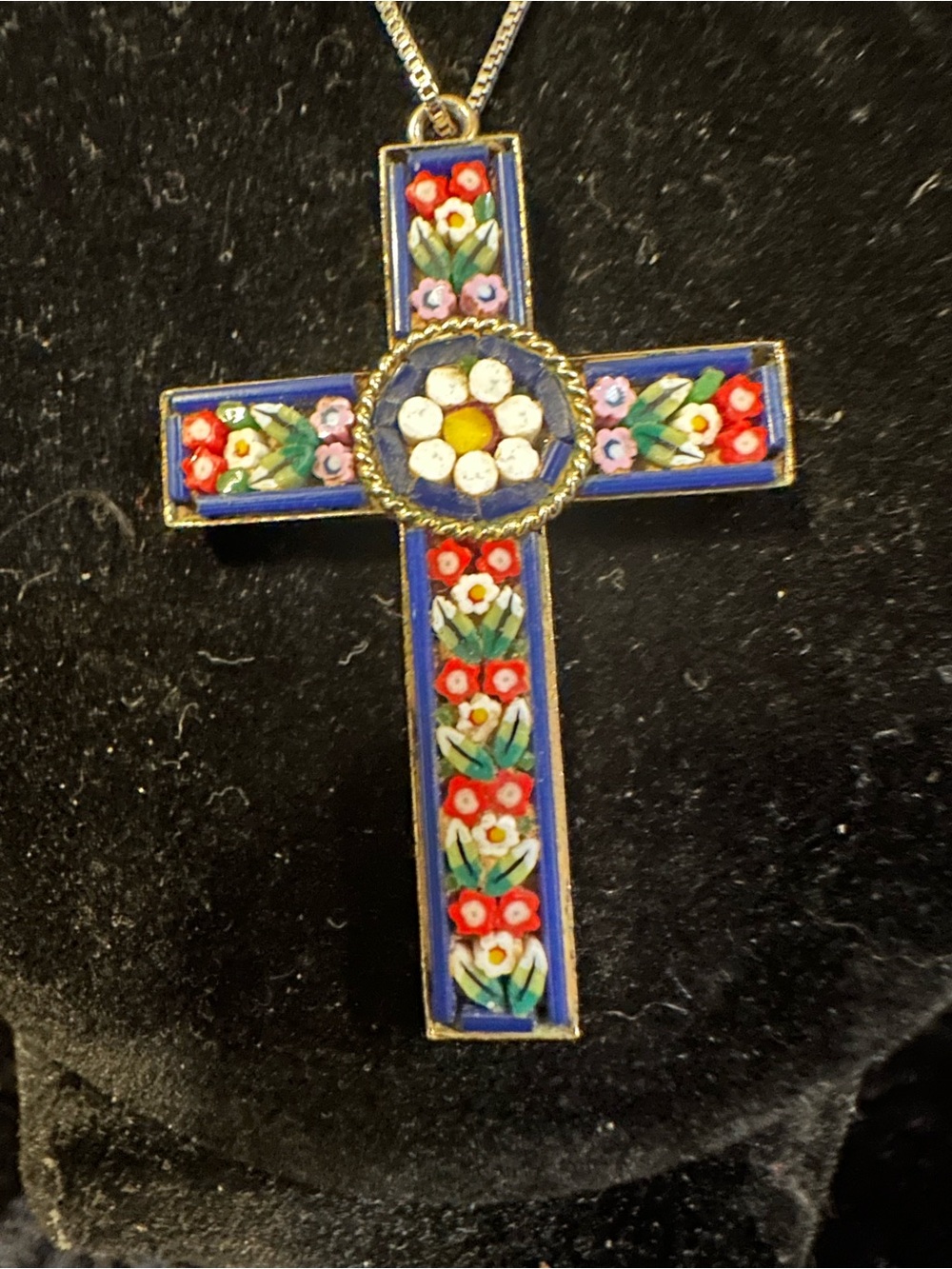 Micro Mosaic Cross Pendant -made in Italy